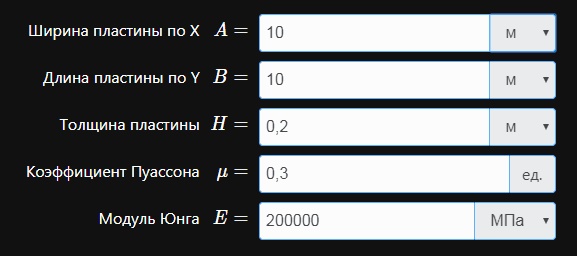 Таблица показателей